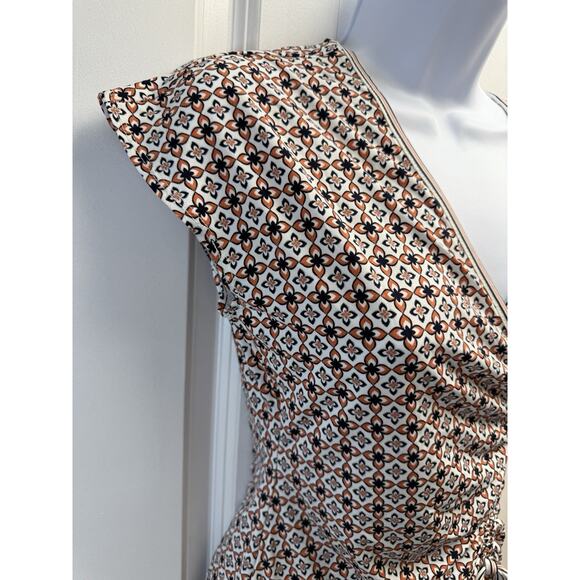 Max Studio Top Womens X-Small White Blouse Shirt Ruched Wrap Knit Career New - Picture 3 of 13